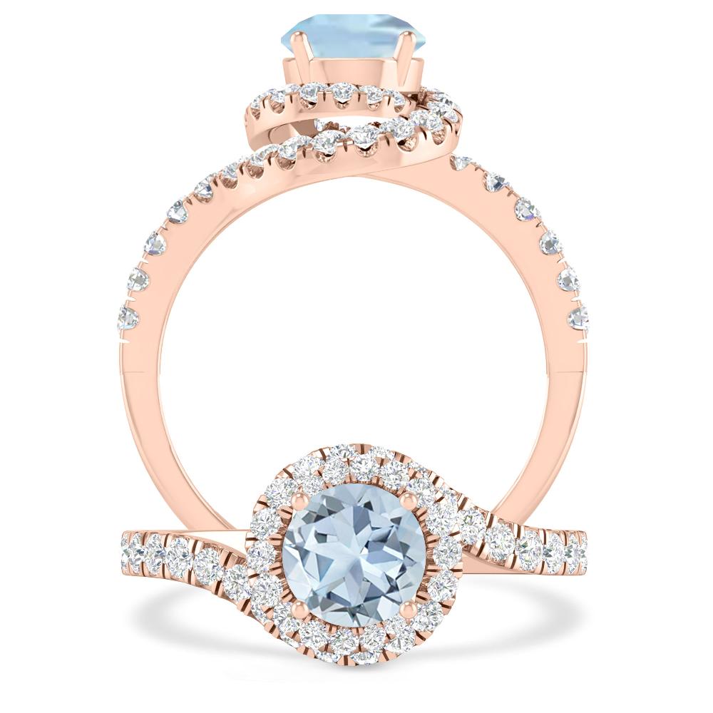 Rose Gold - Aquamarine