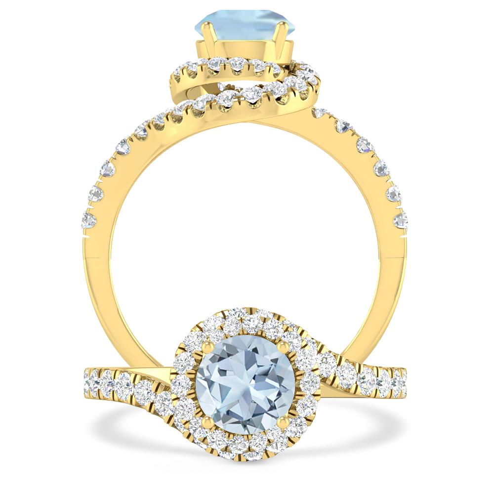 Yellow Gold - Aquamarine