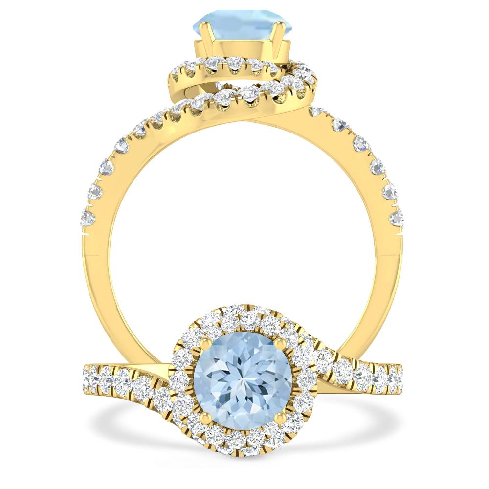 Yellow Gold - Aquamarine