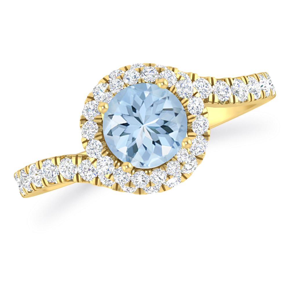 Yellow Gold - Aquamarine