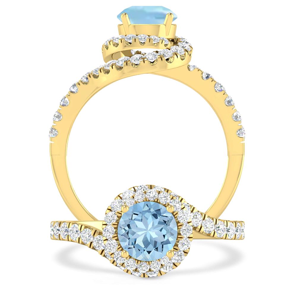 Yellow Gold - Aquamarine