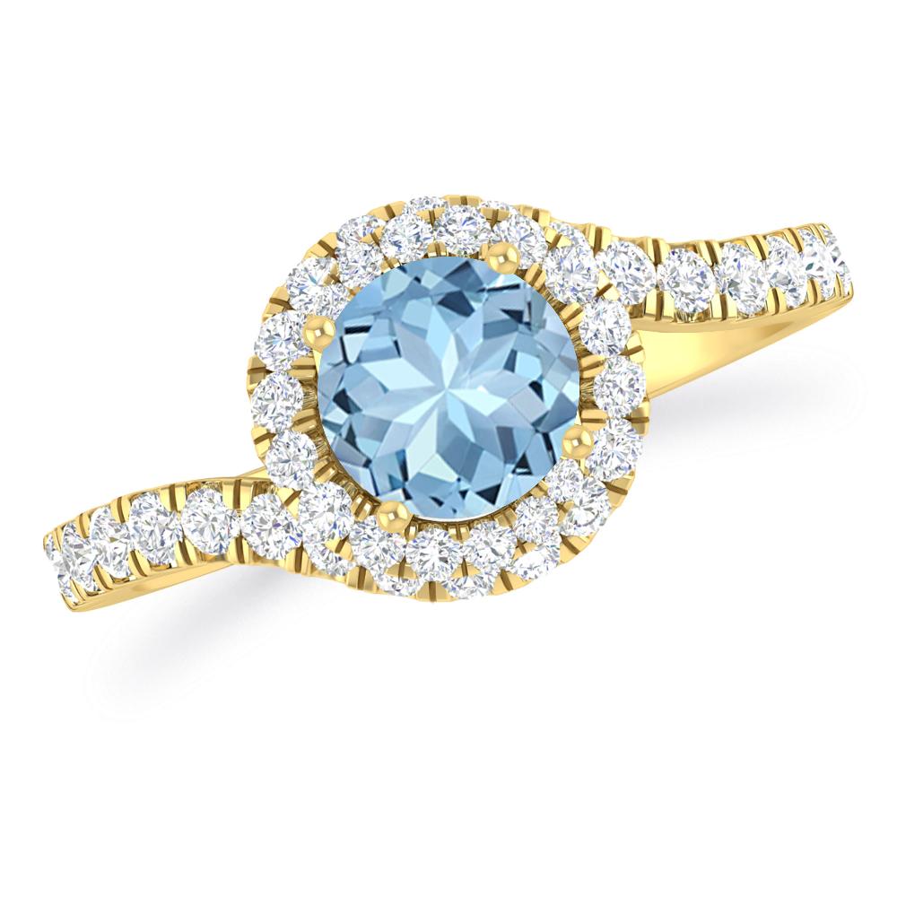 Yellow Gold - Aquamarine