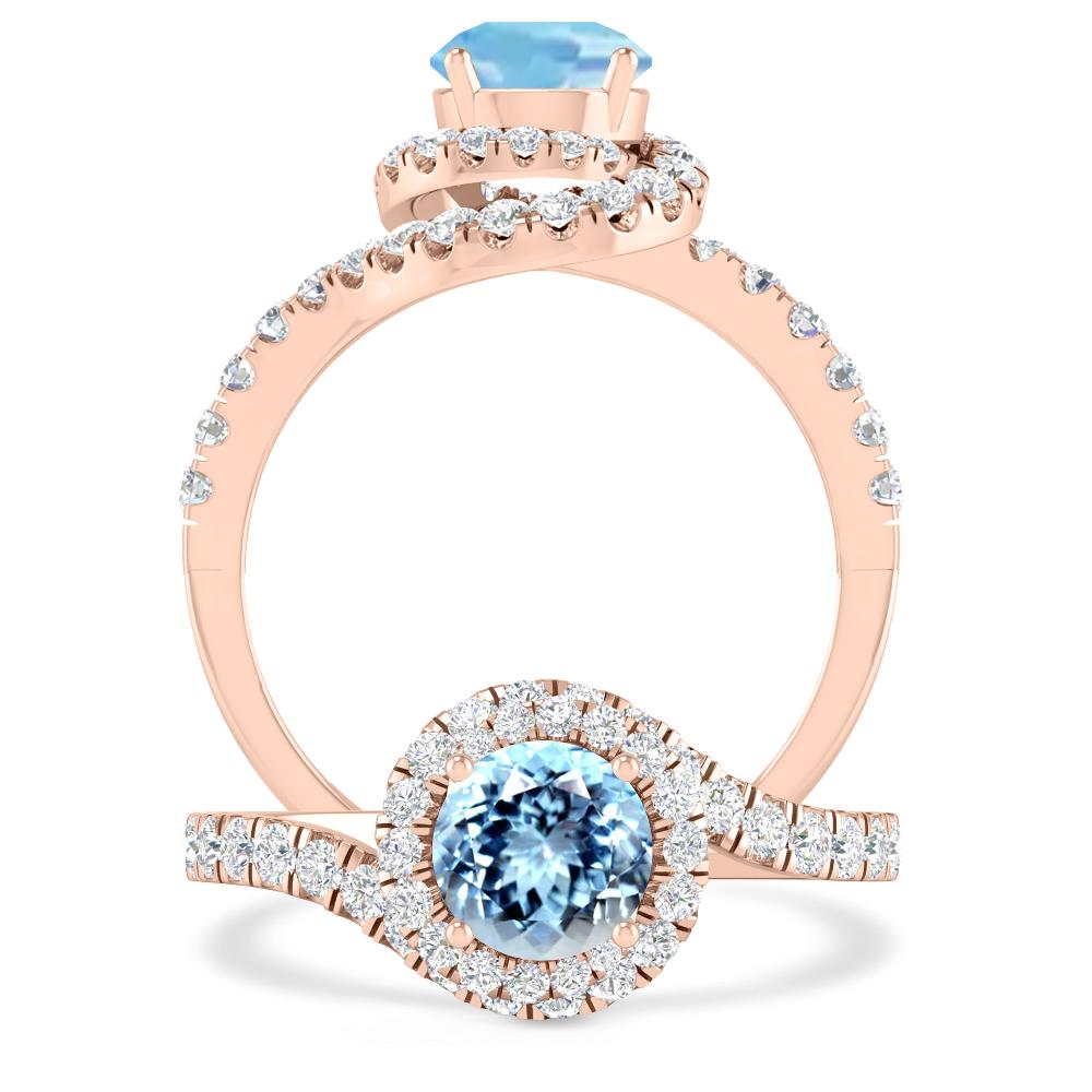 Rose Gold - Aquamarine