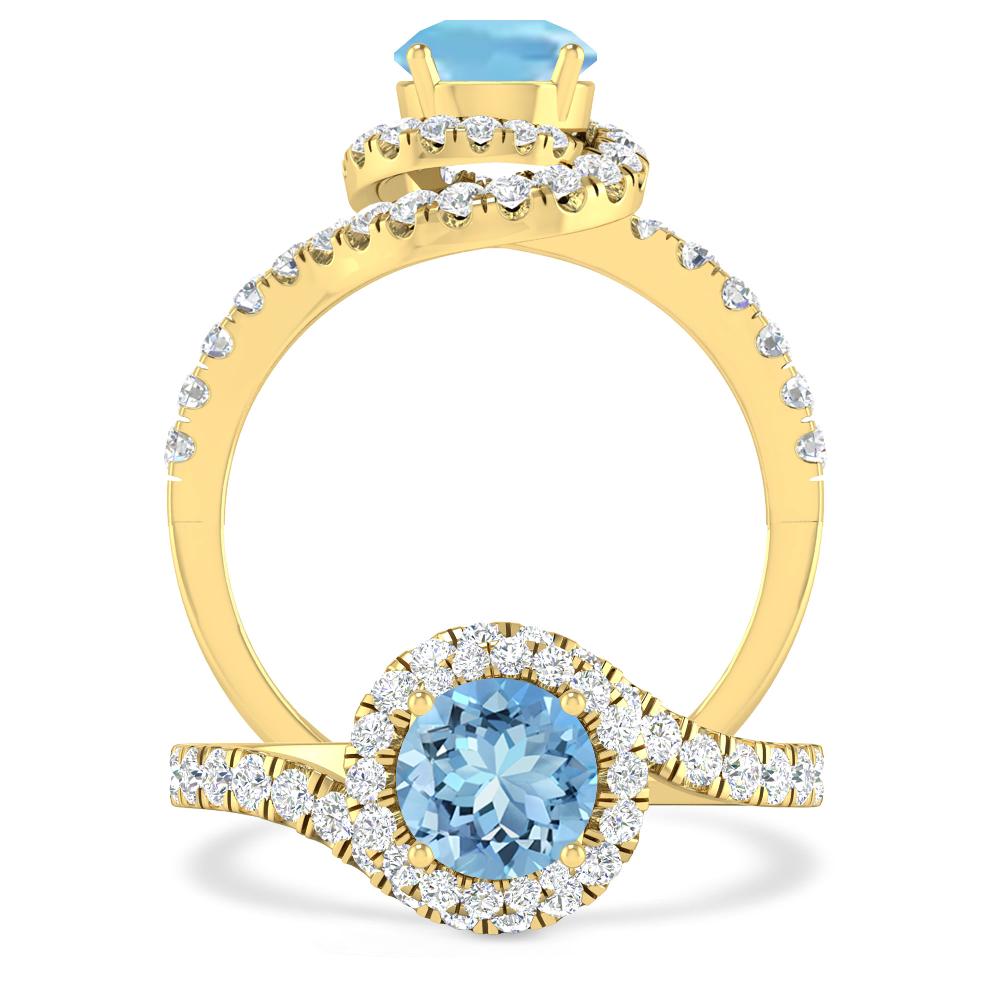 Yellow Gold - Aquamarine