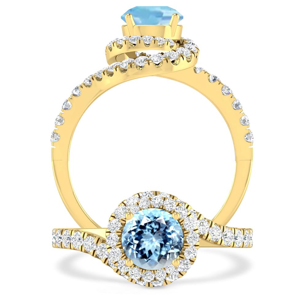 Yellow Gold - Aquamarine