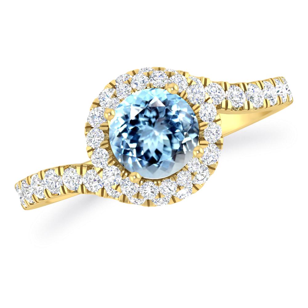 Yellow Gold - Aquamarine