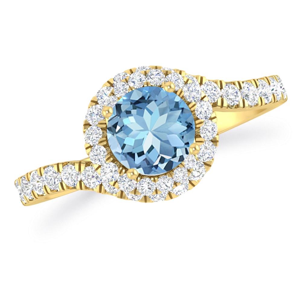 Yellow Gold - Aquamarine