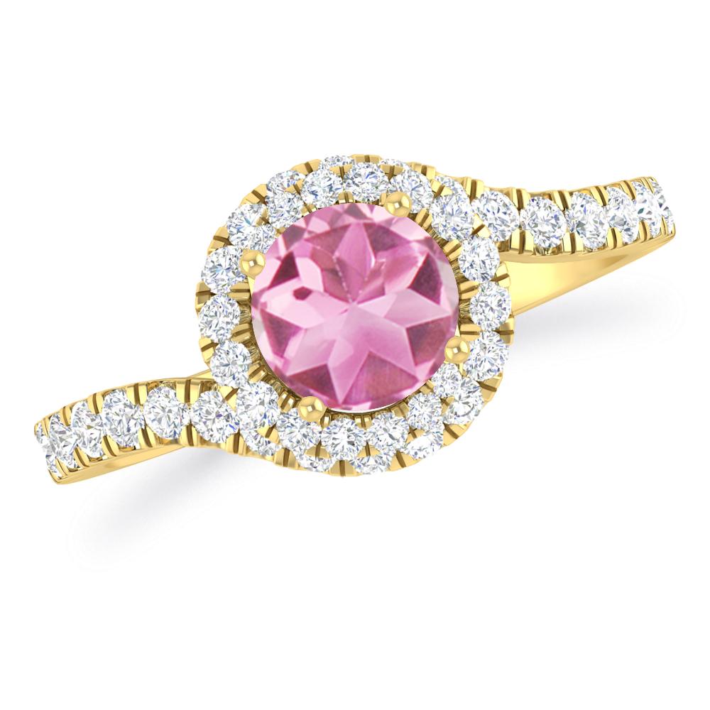 Yellow Gold - Pink Tourmaline