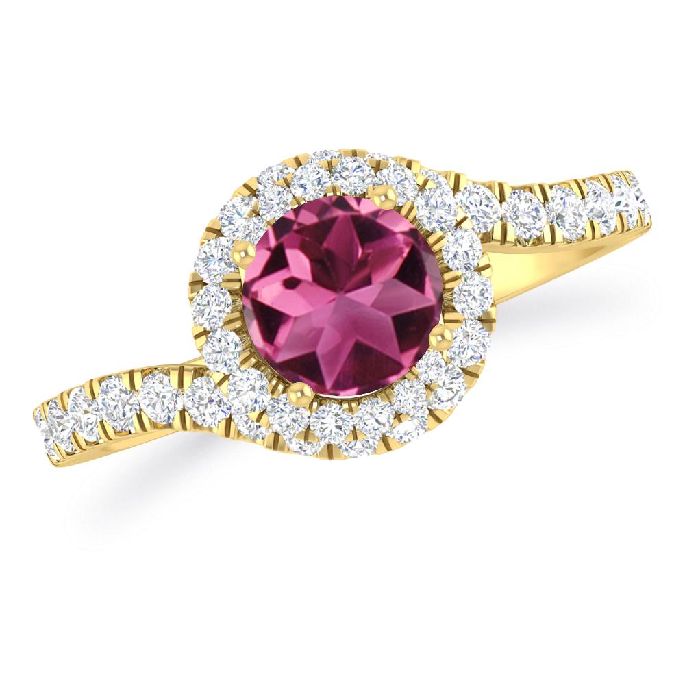 Yellow Gold - Pink Tourmaline