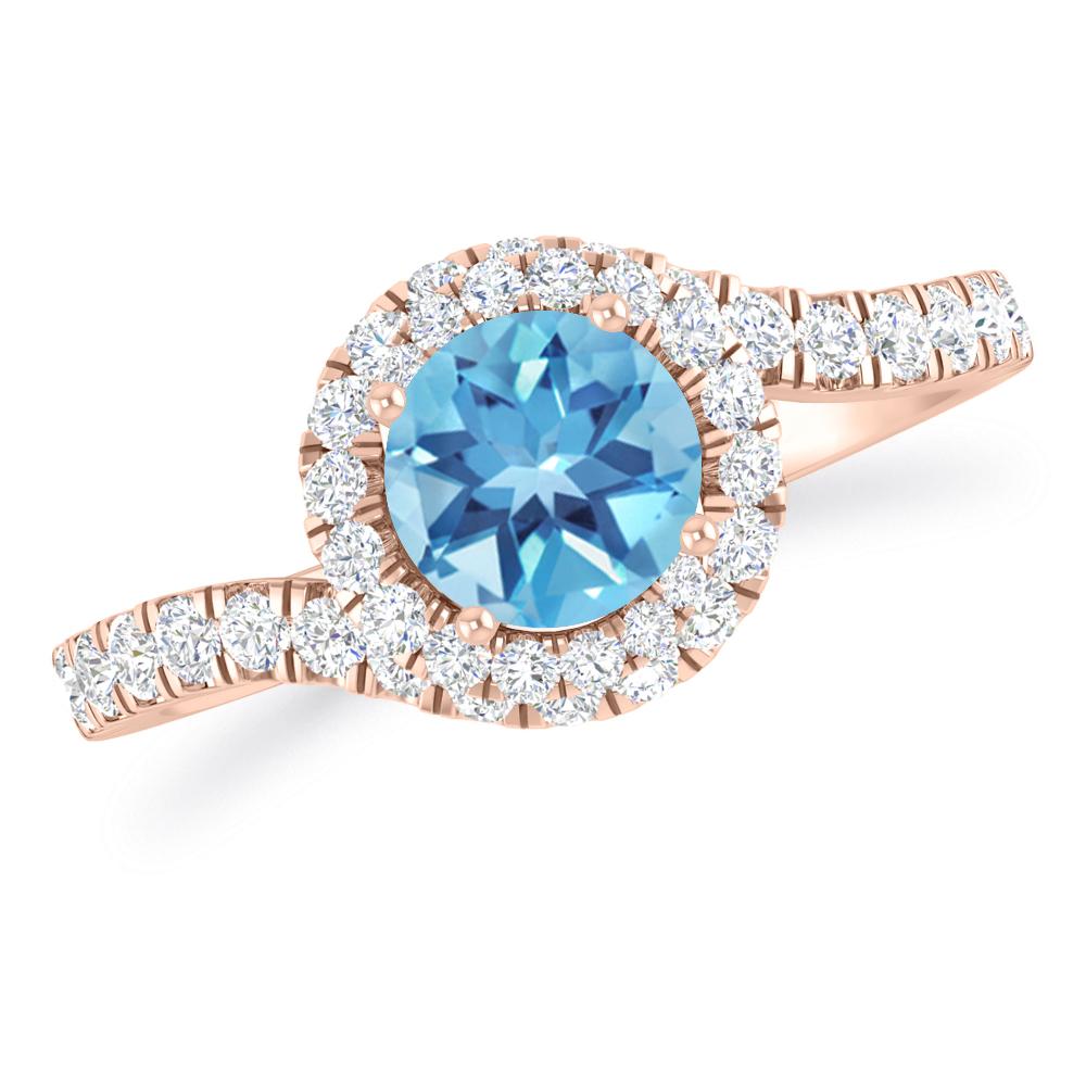 Rose Gold - Blue Topaz