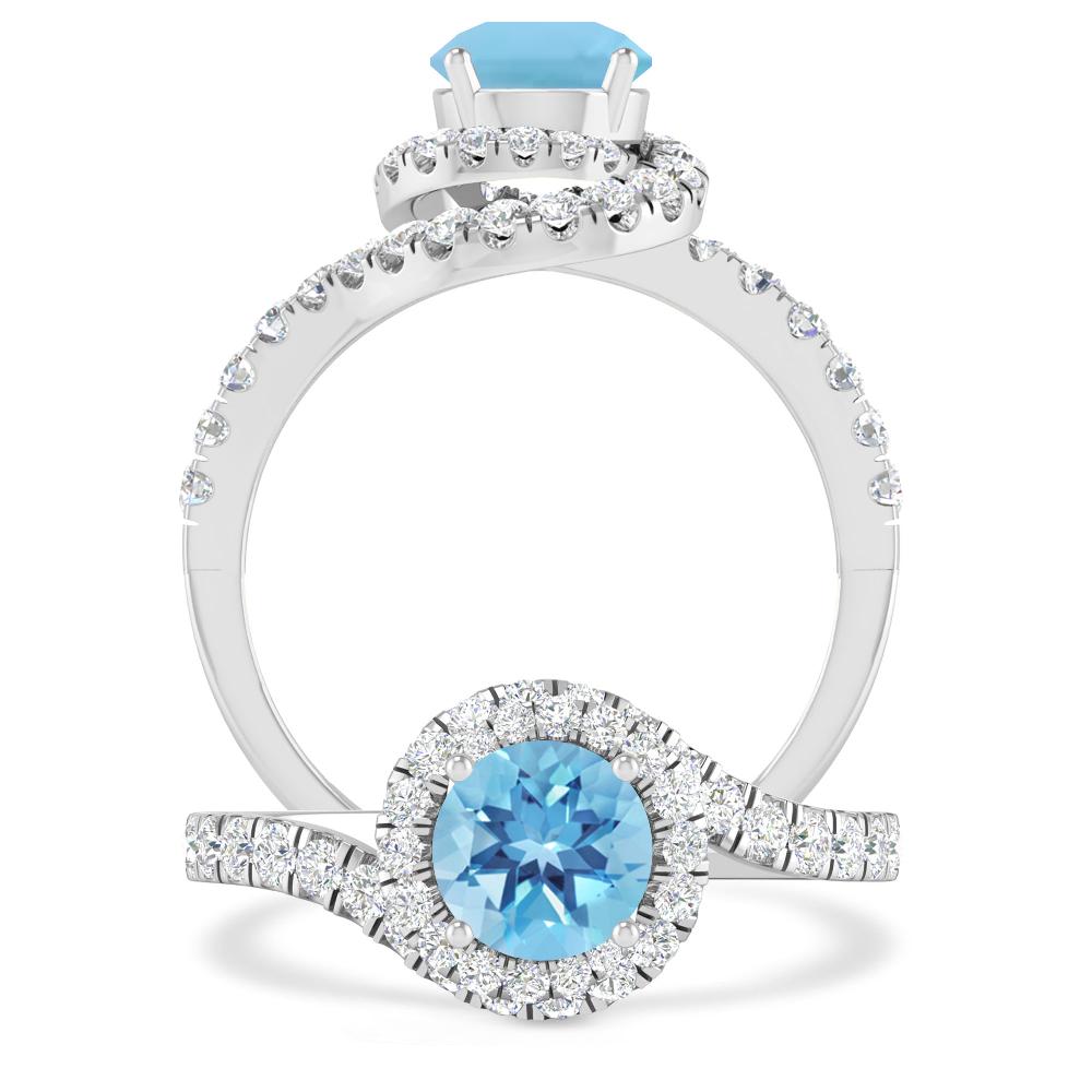 White Gold - Blue Topaz