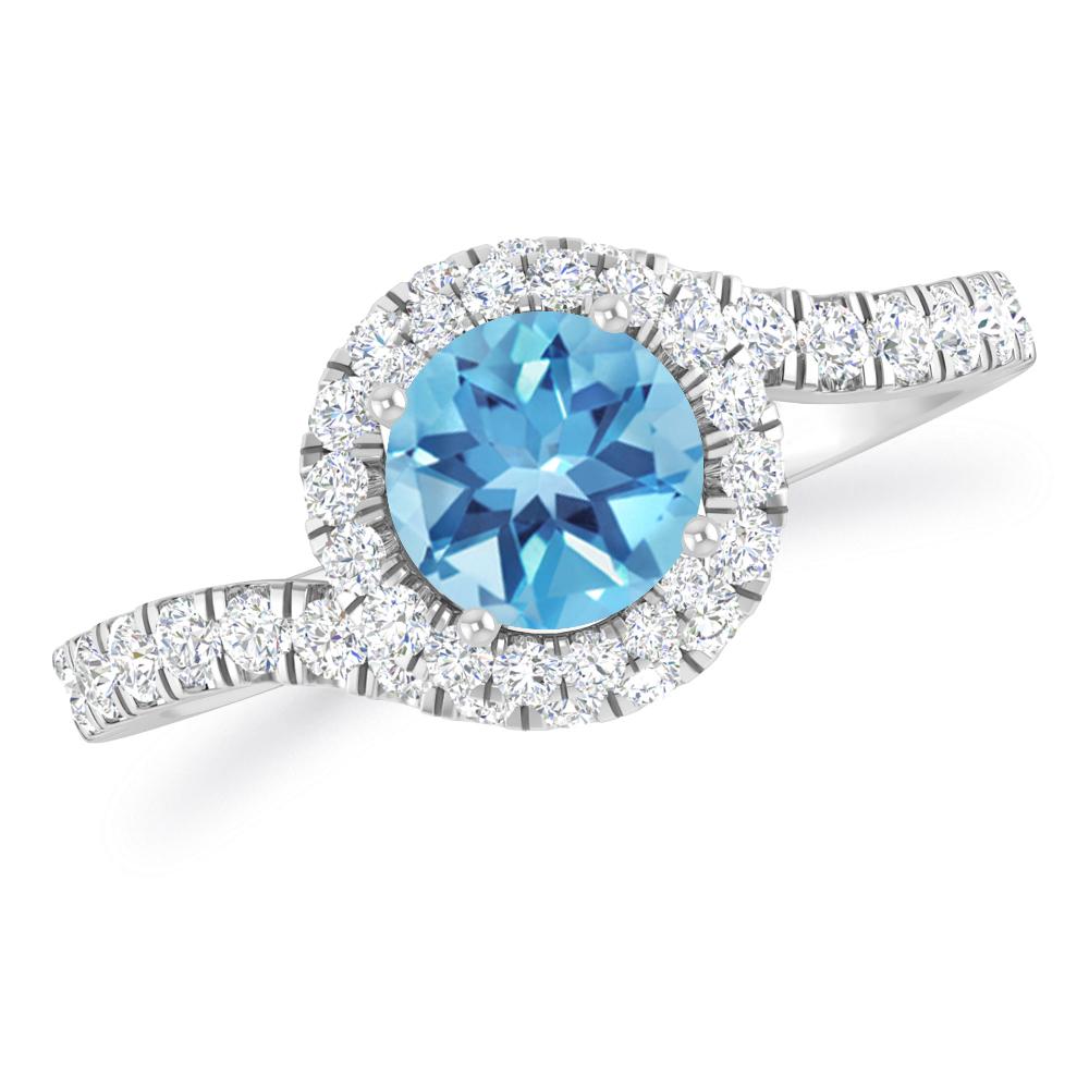 White Gold - Blue Topaz