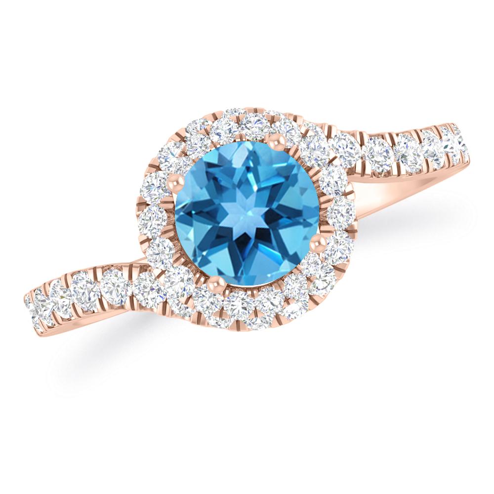 Rose Gold - Blue Topaz