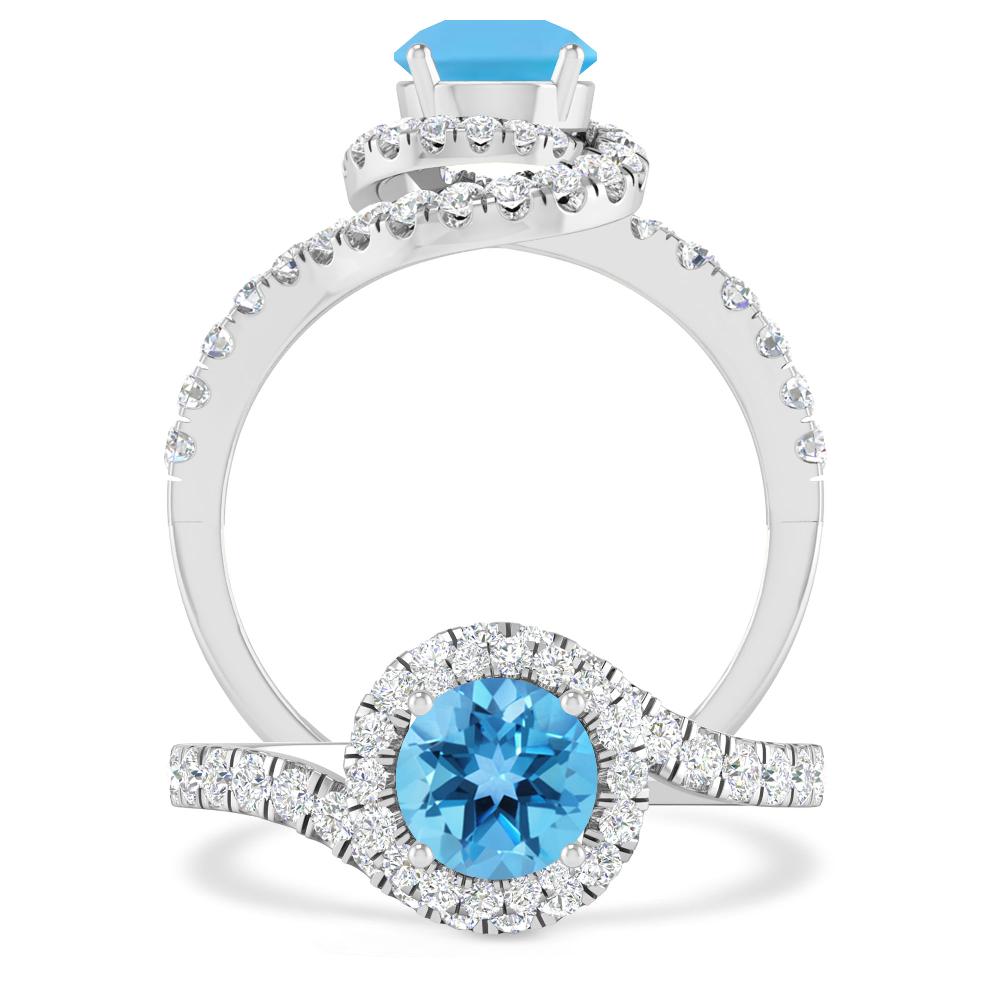 White Gold - Blue Topaz