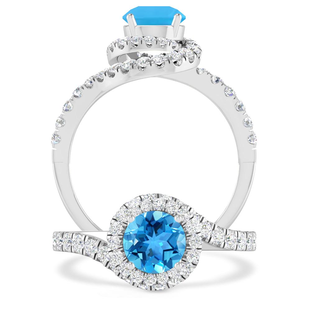 White Gold - Blue Topaz