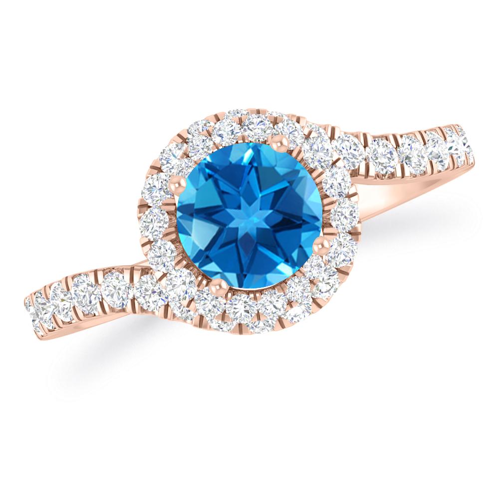 Rose Gold - Blue Topaz