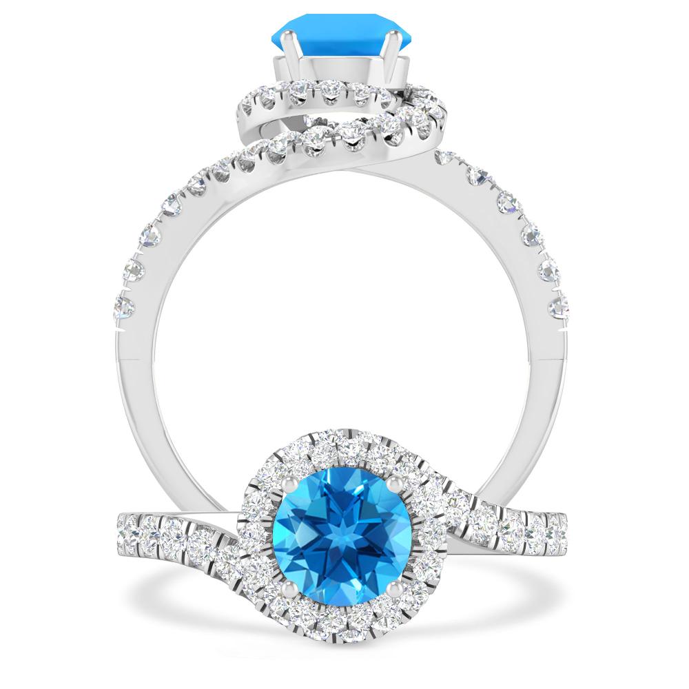 White Gold - Blue Topaz