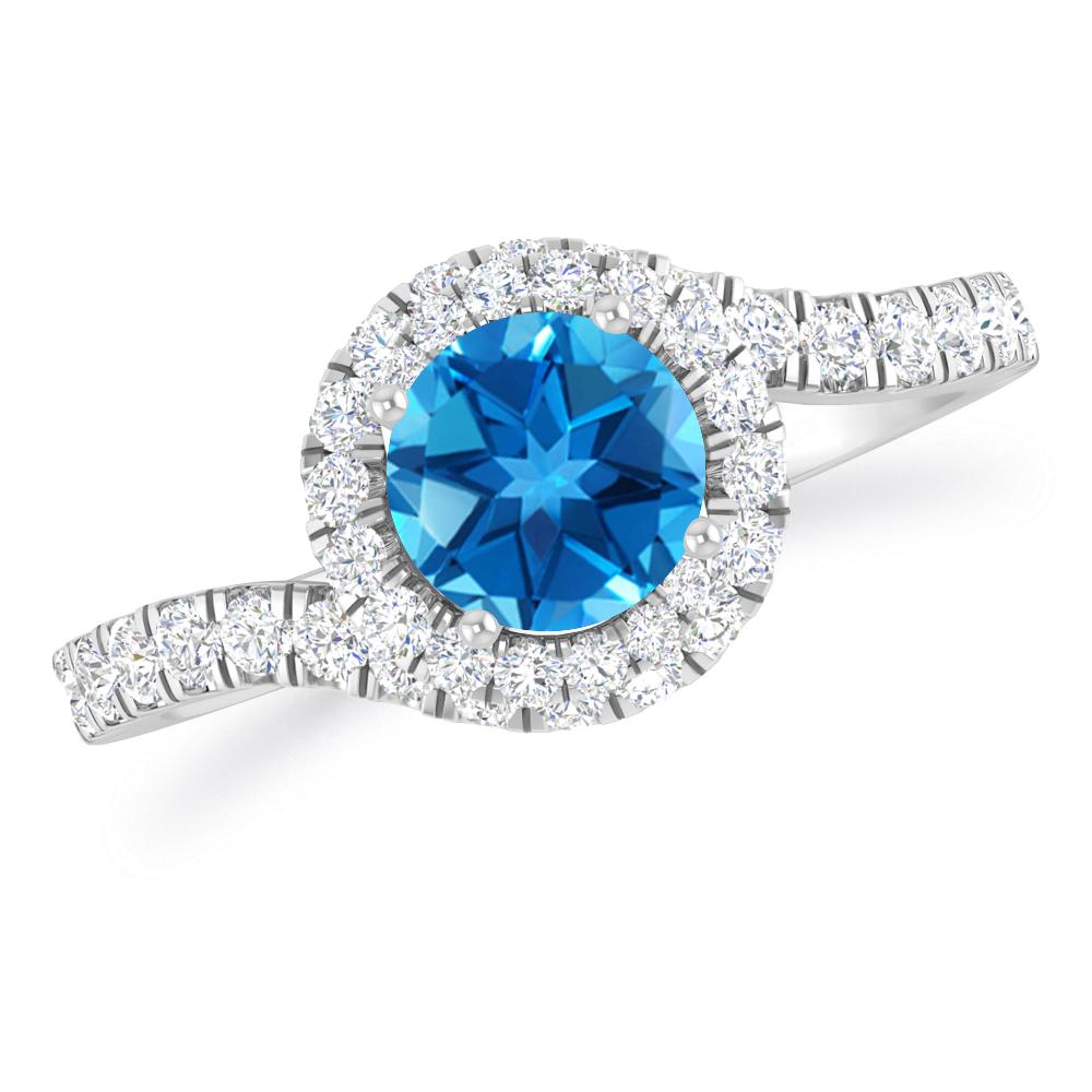 White Gold - Blue Topaz