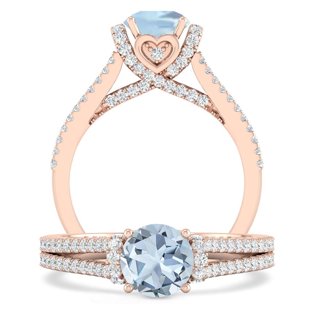 Rose Gold - Aquamarine