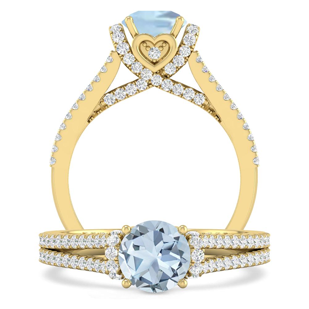 Yellow Gold - Aquamarine