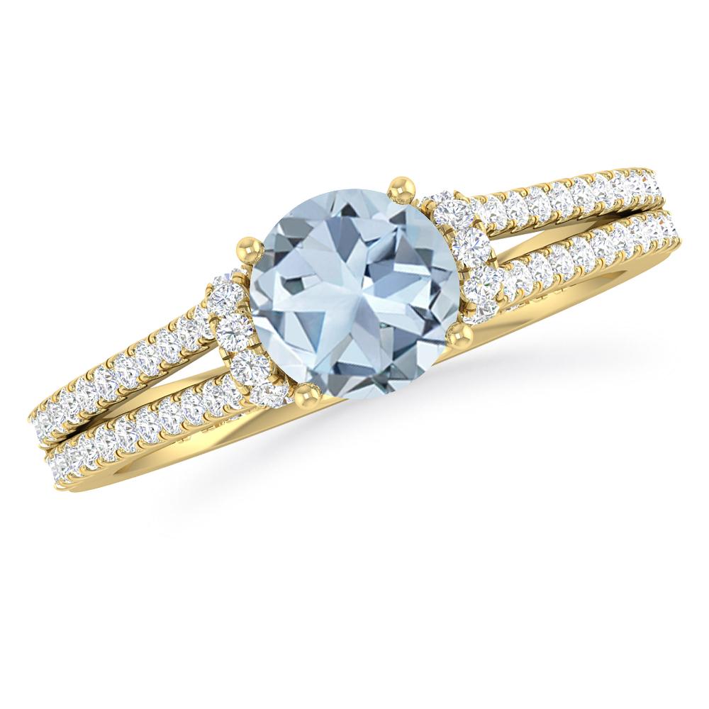 Yellow Gold - Aquamarine