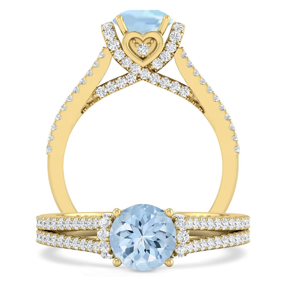 Yellow Gold - Aquamarine