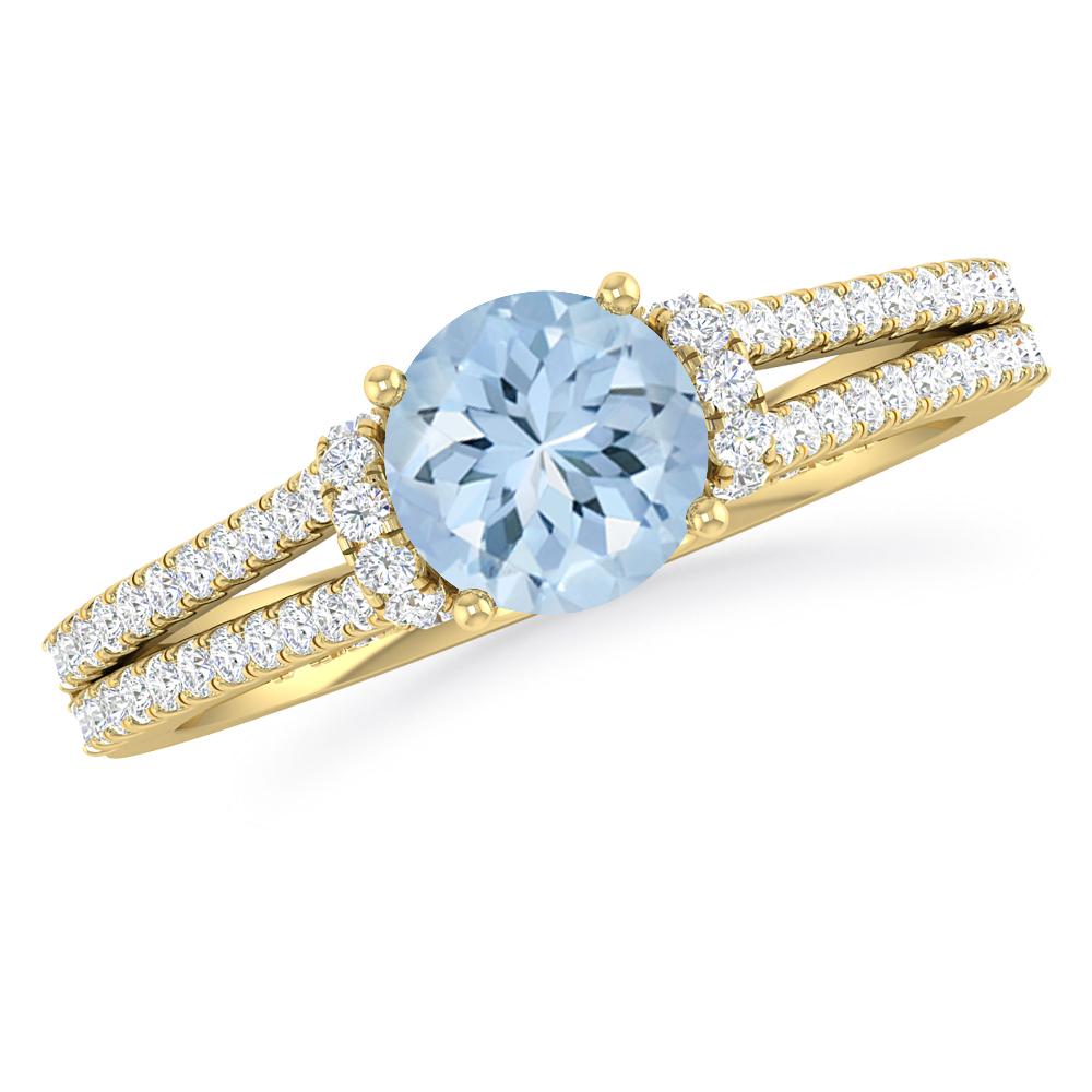 Yellow Gold - Aquamarine