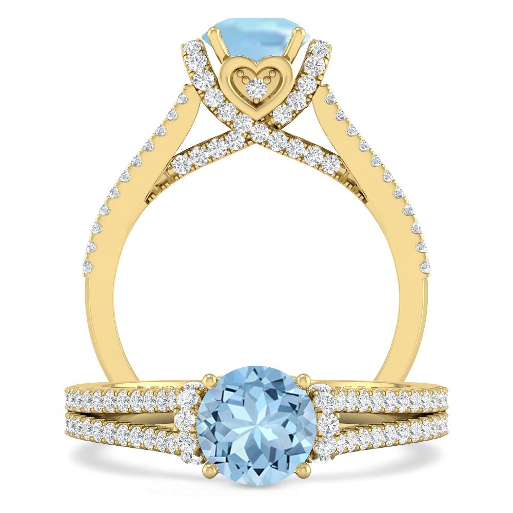 Yellow Gold - Aquamarine