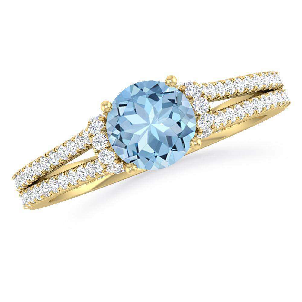 Yellow Gold - Aquamarine