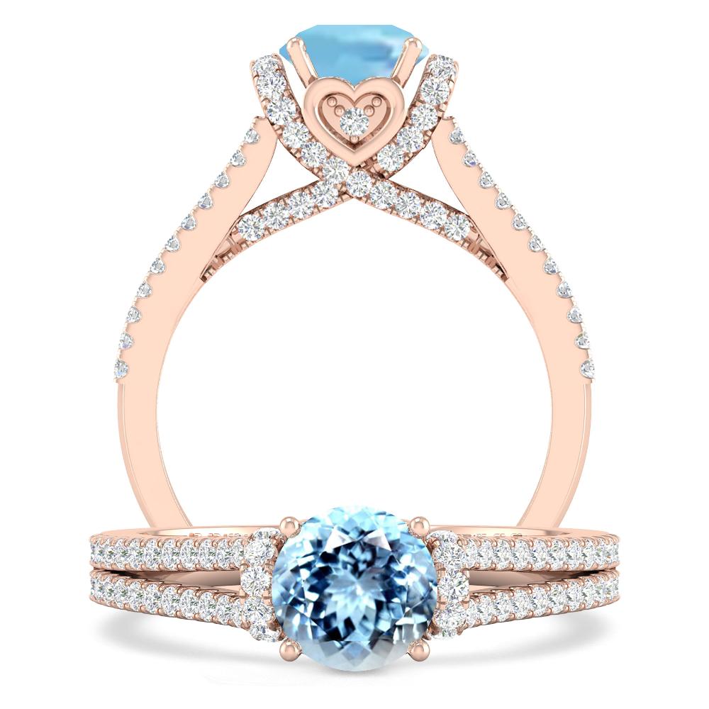 Rose Gold - Aquamarine