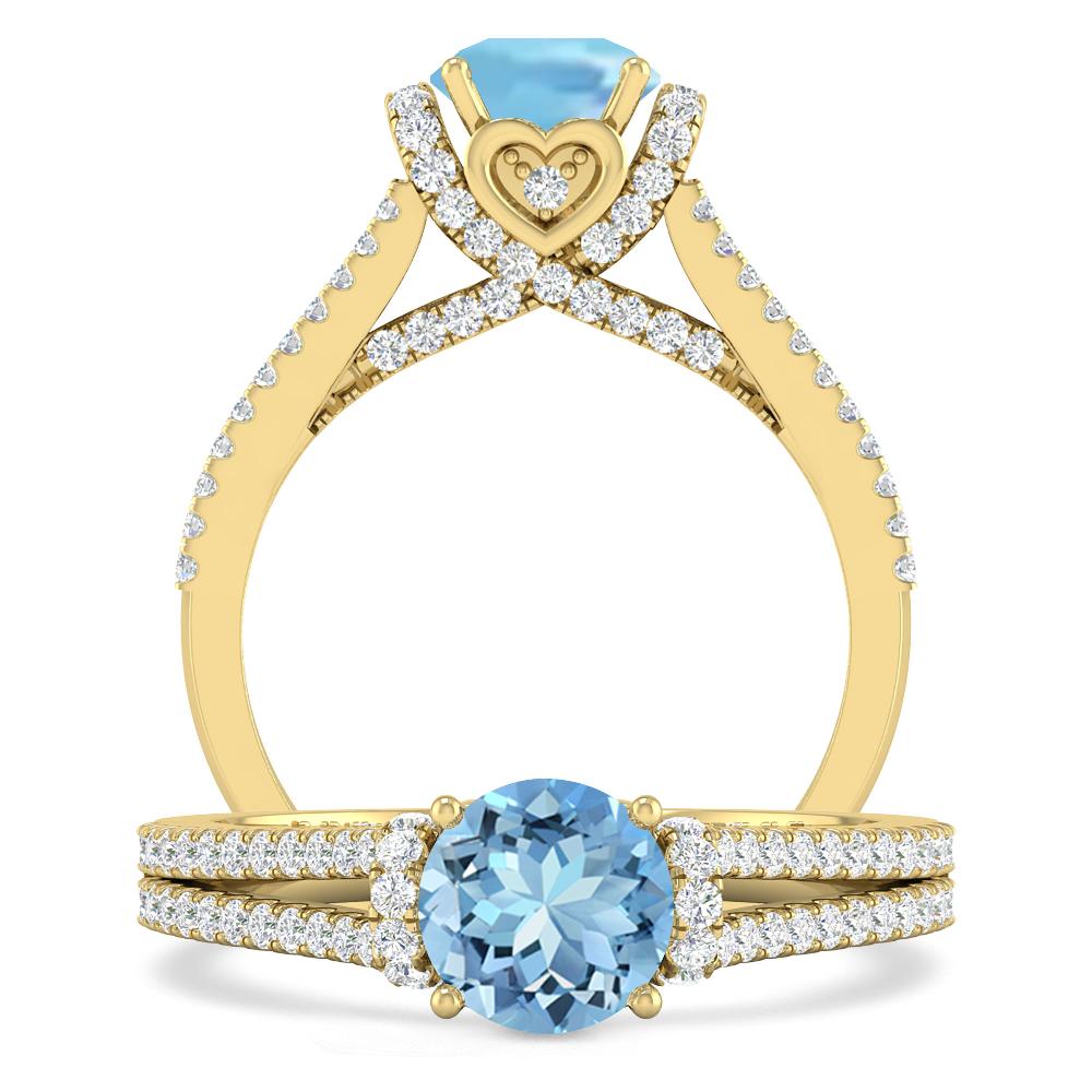 Yellow Gold - Aquamarine