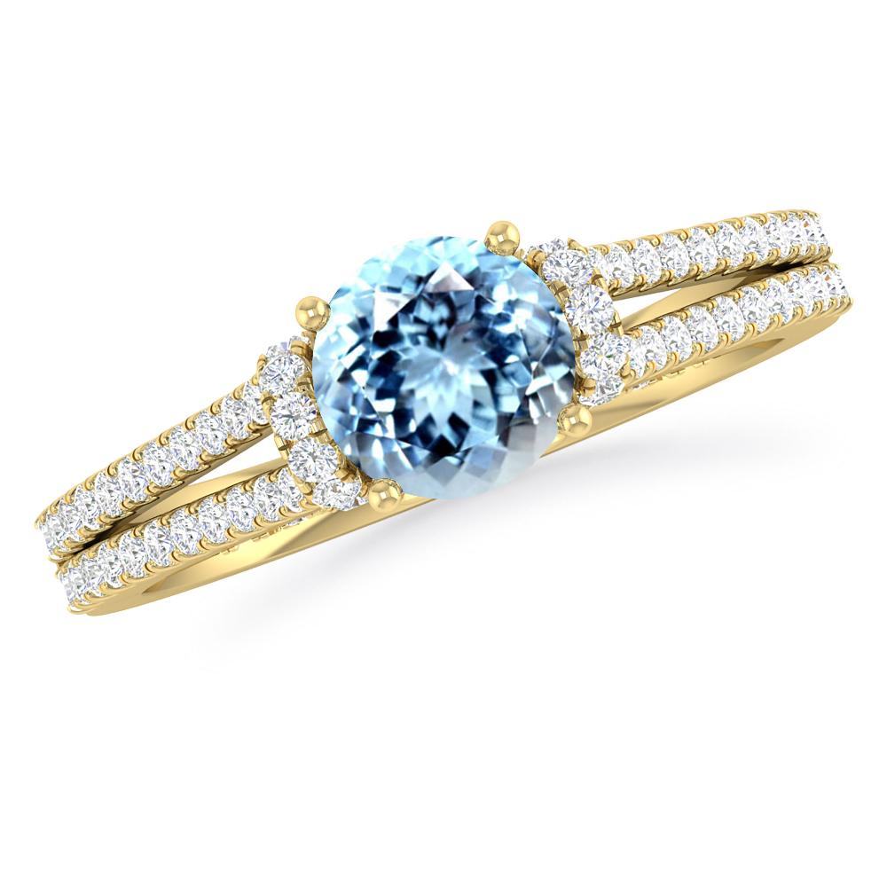 Yellow Gold - Aquamarine