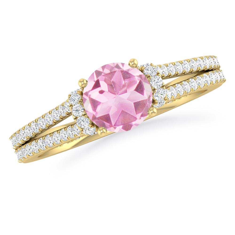 Yellow Gold - Pink Tourmaline