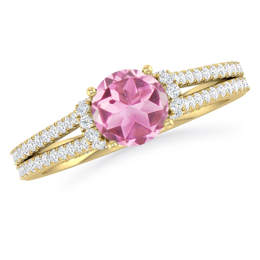 Yellow Gold - Pink Tourmaline