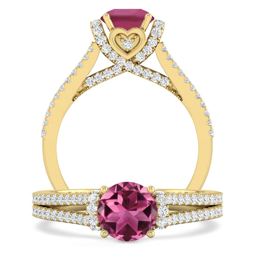 Yellow Gold - Pink Tourmaline