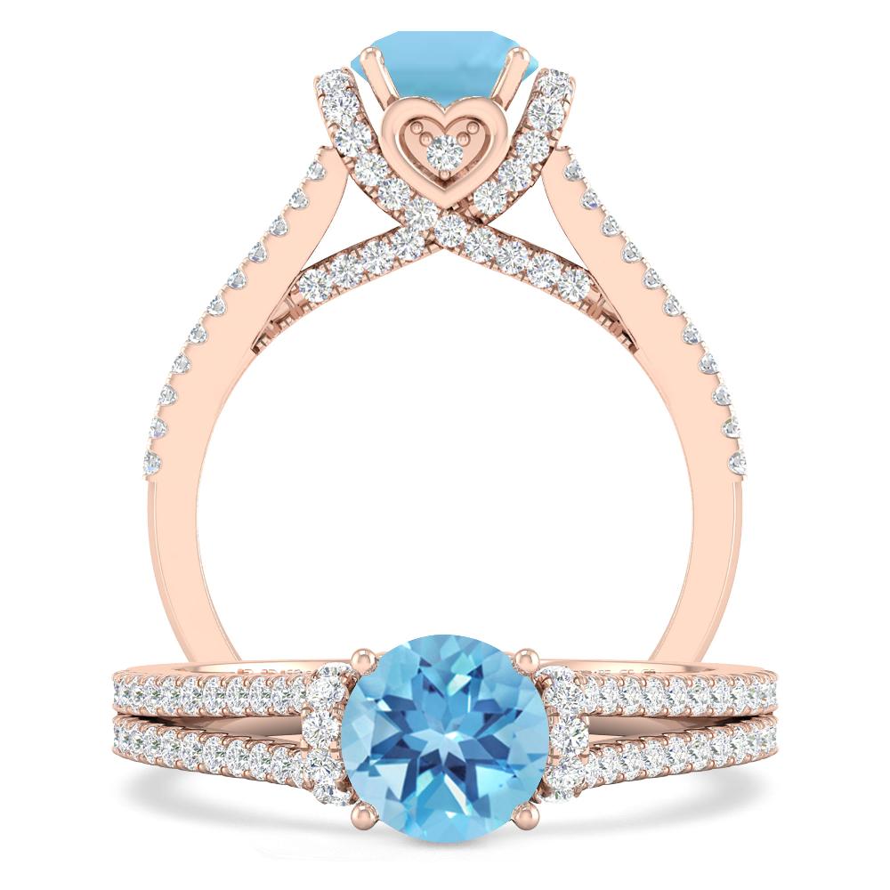 Rose Gold - Blue Topaz