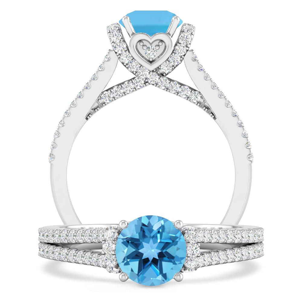 White Gold - Blue Topaz