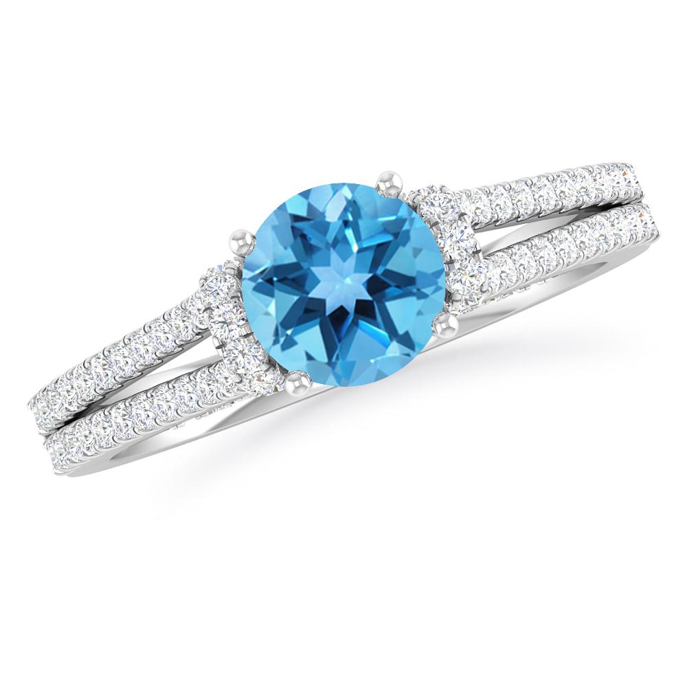 White Gold - Blue Topaz