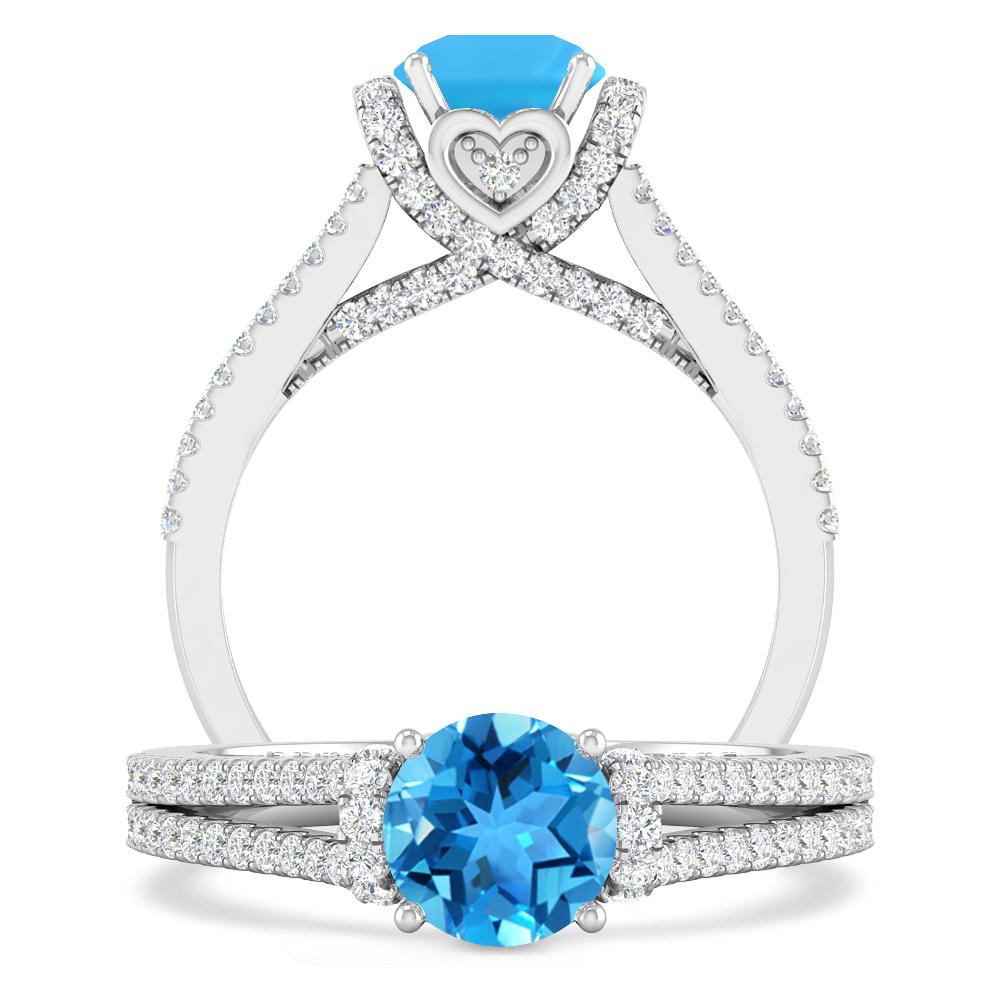 White Gold - Blue Topaz