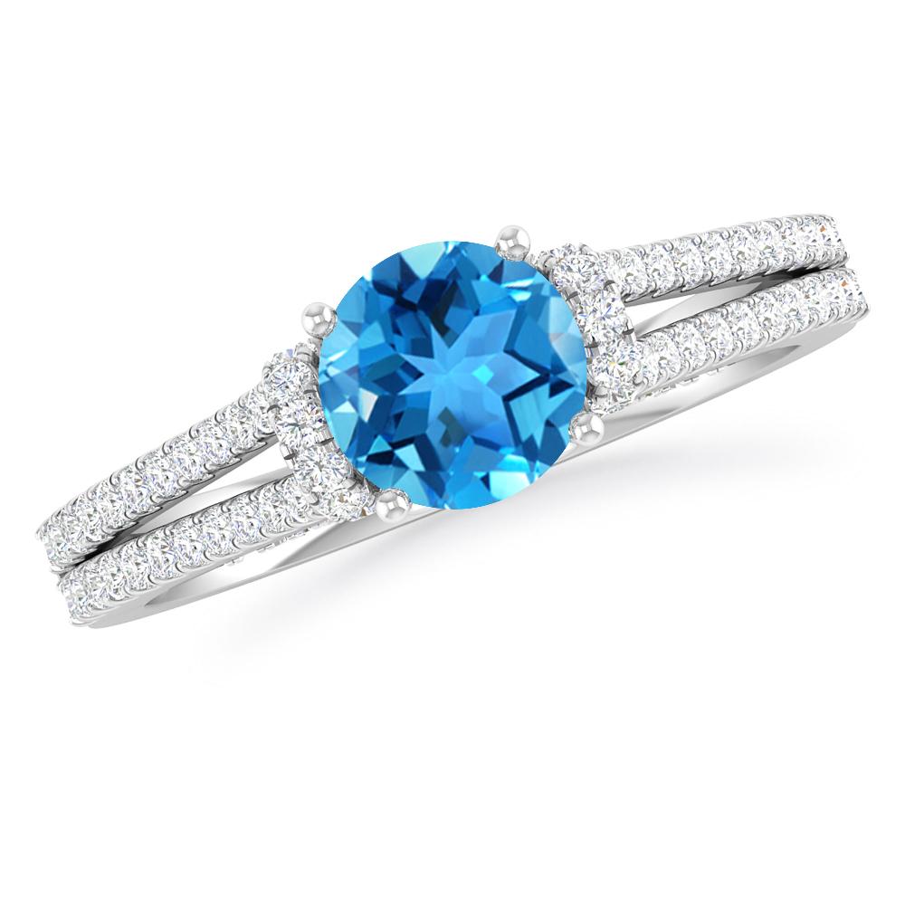 White Gold - Blue Topaz