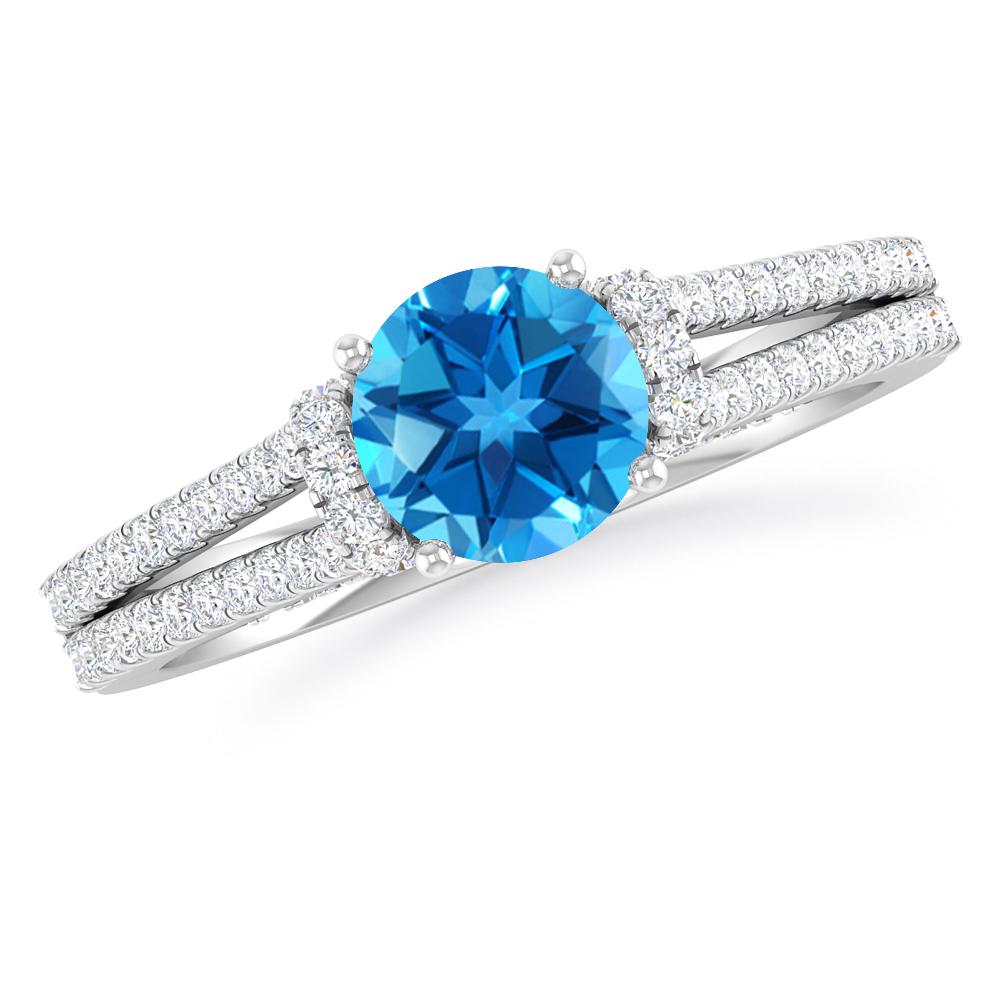 White Gold - Blue Topaz