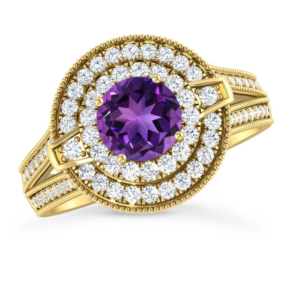 Yellow Gold - Amethyst