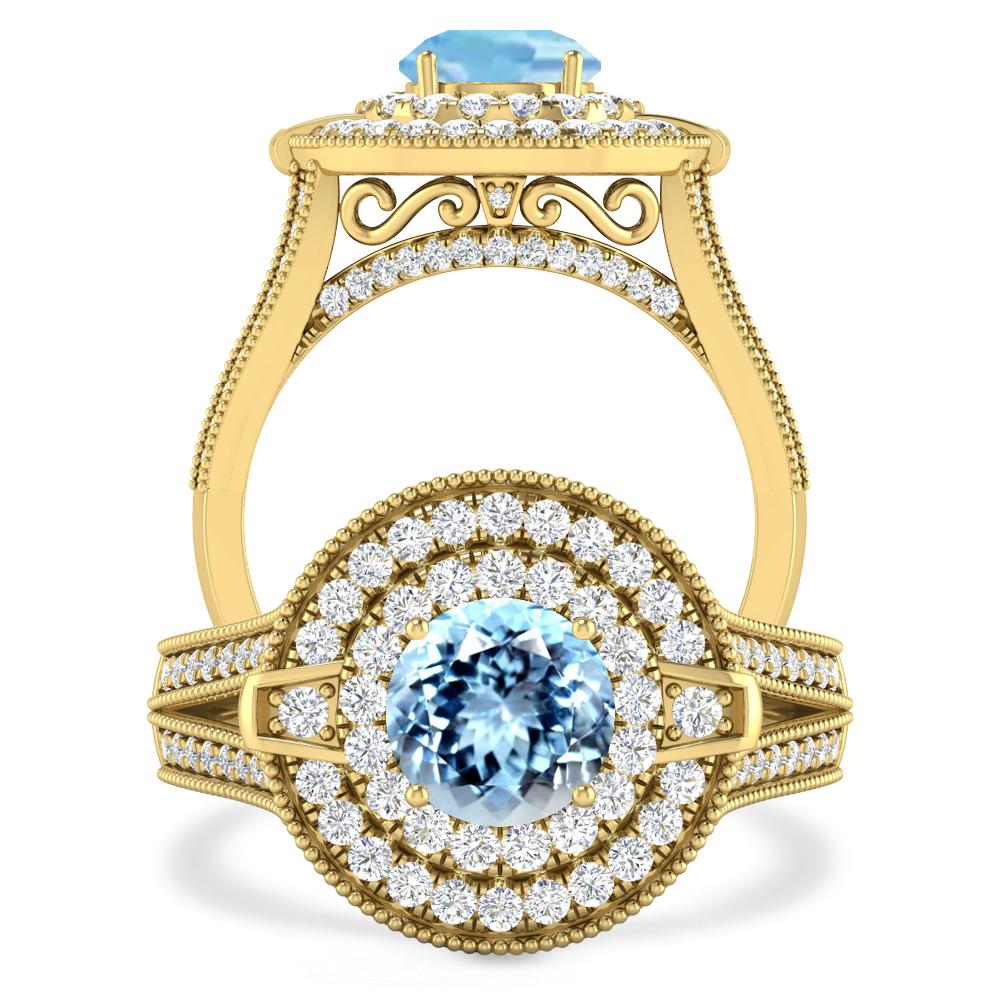 Yellow Gold - Aquamarine