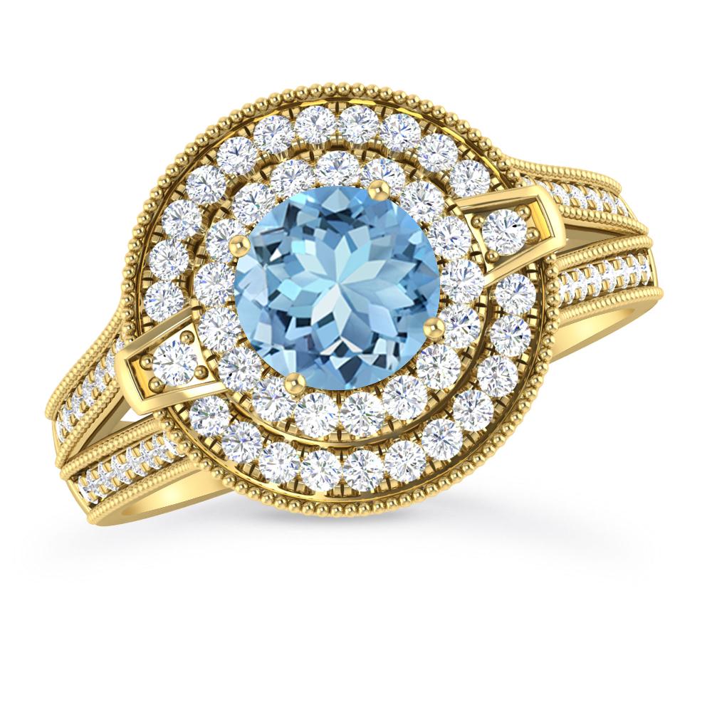 Yellow Gold - Aquamarine