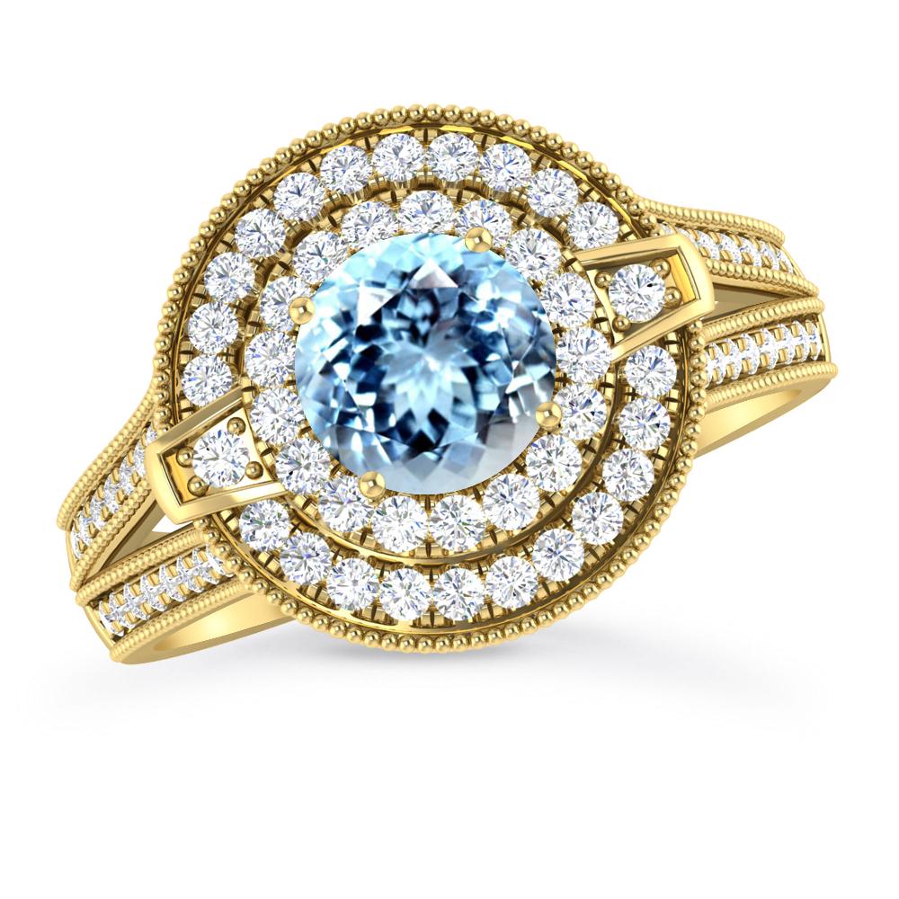 Yellow Gold - Aquamarine