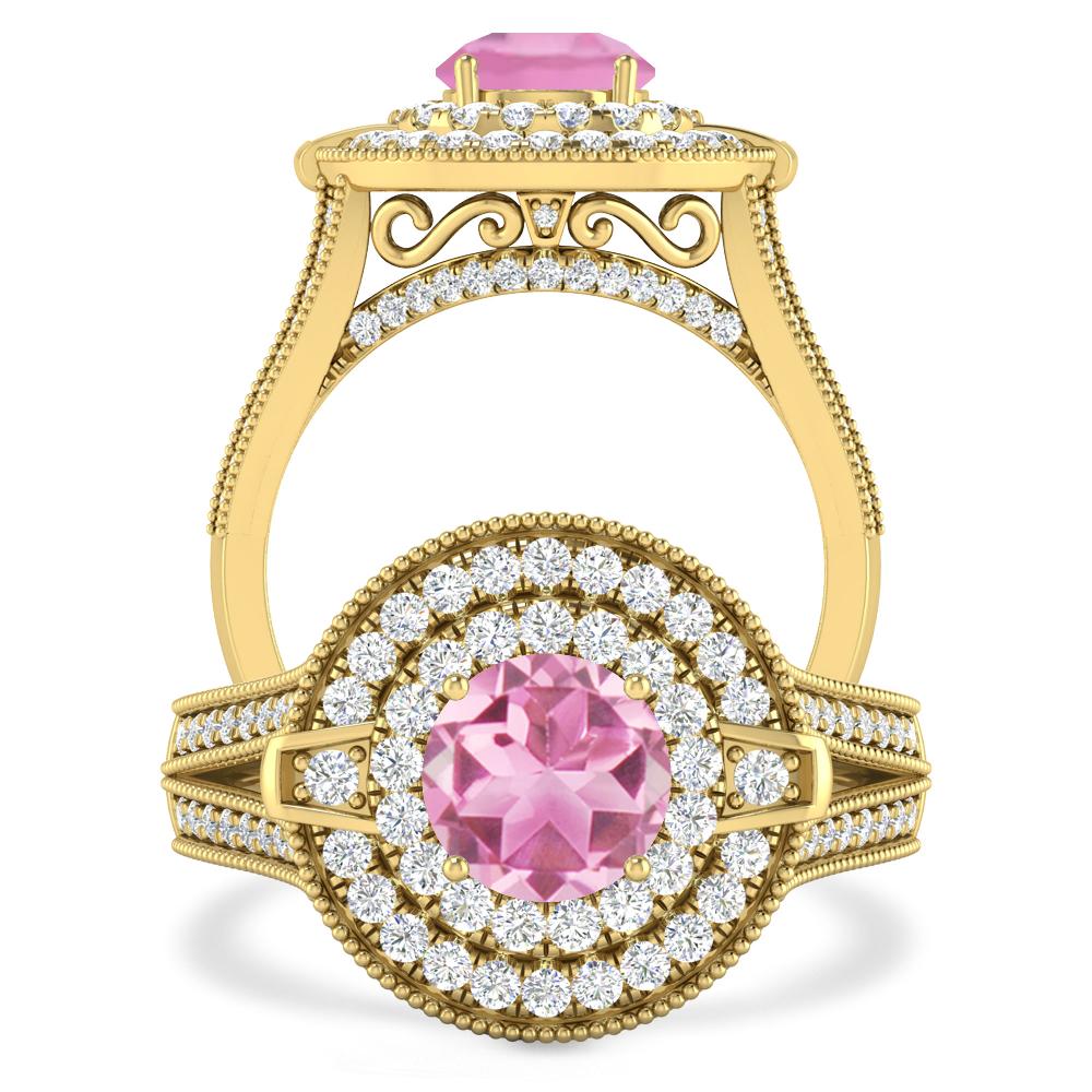 Yellow Gold - Pink Tourmaline