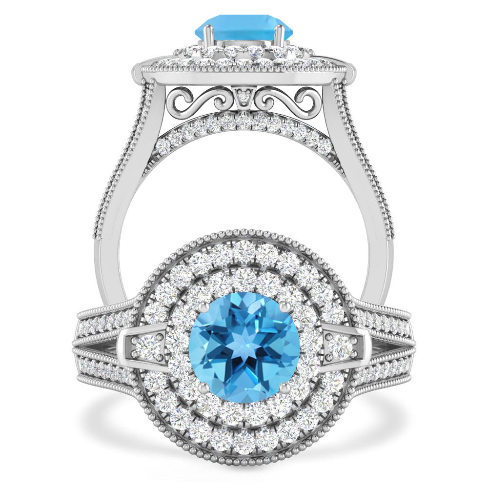 White Gold - Blue Topaz