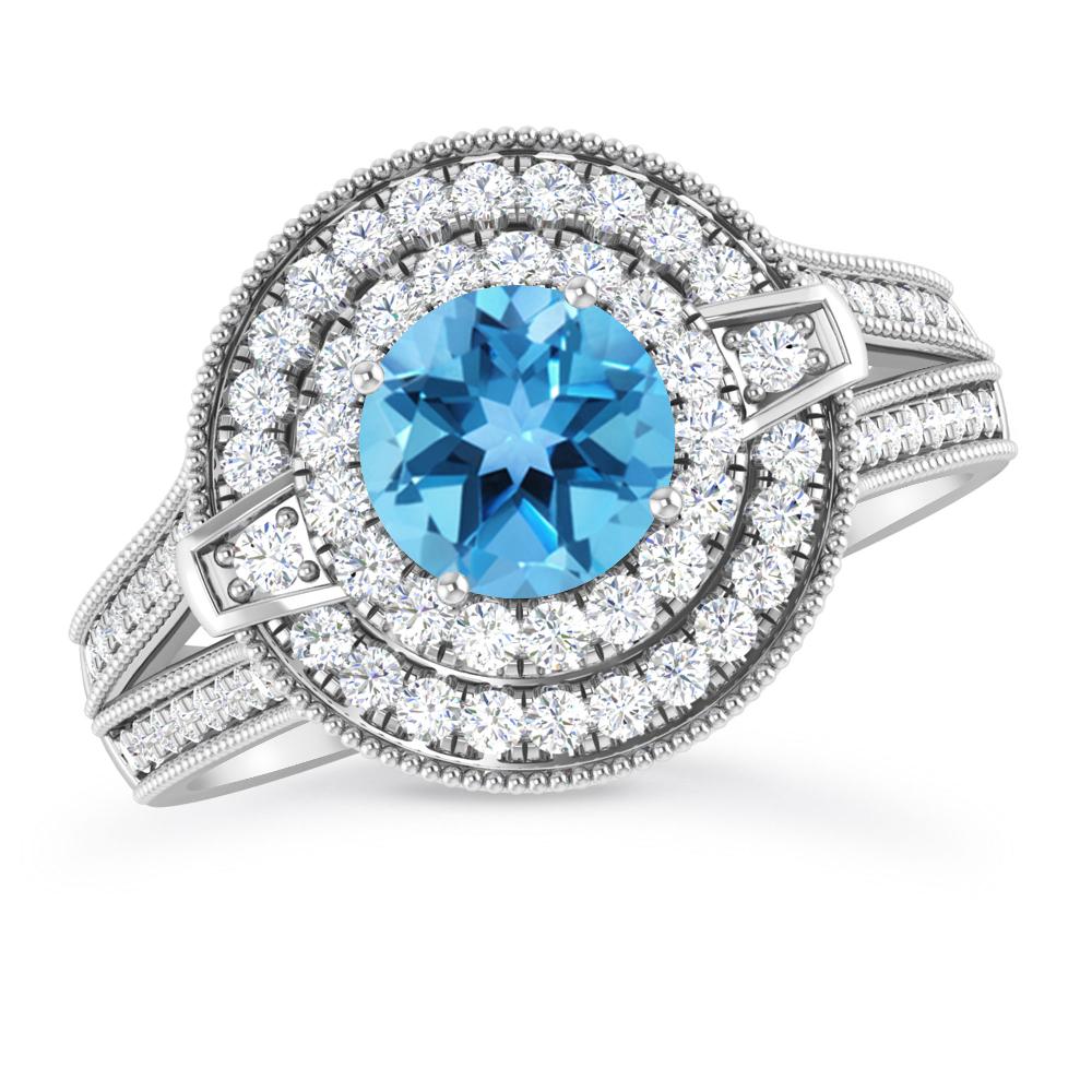 White Gold - Blue Topaz