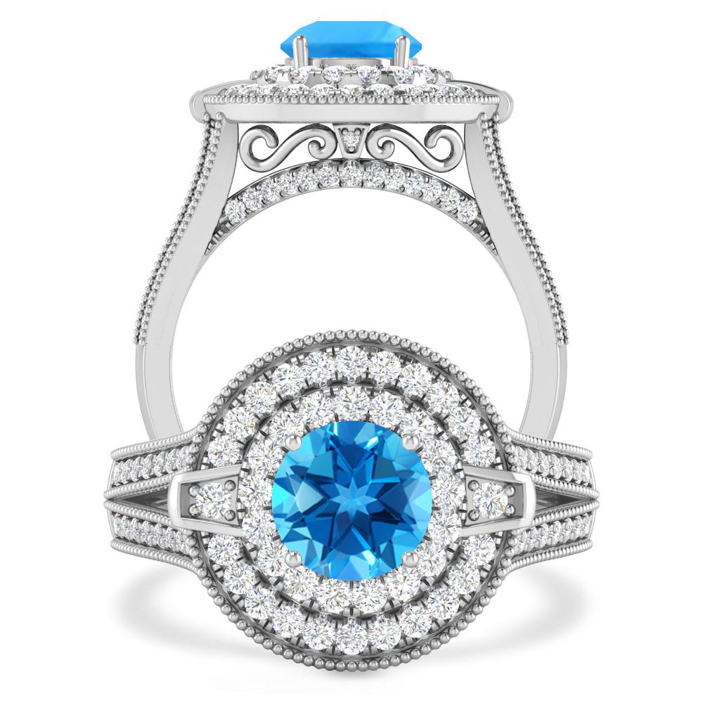 White Gold - Blue Topaz