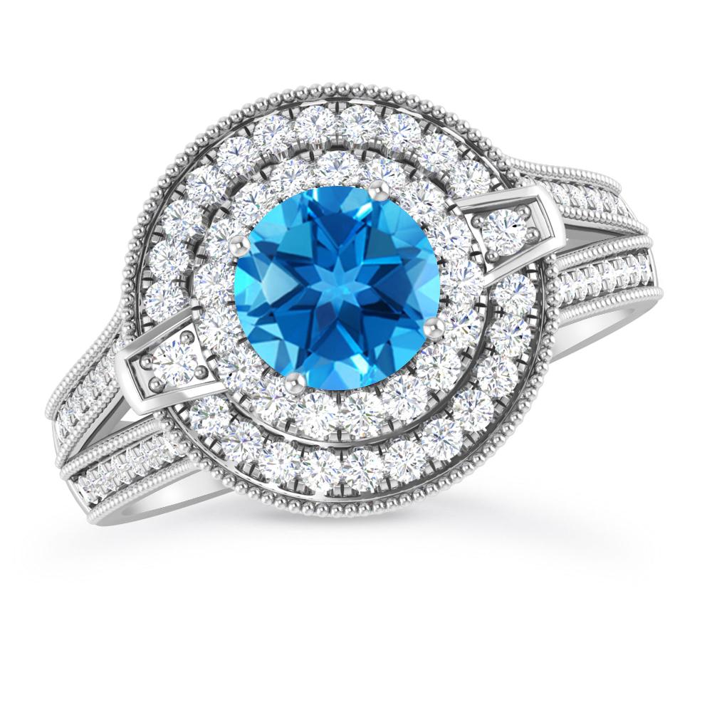 White Gold - Blue Topaz